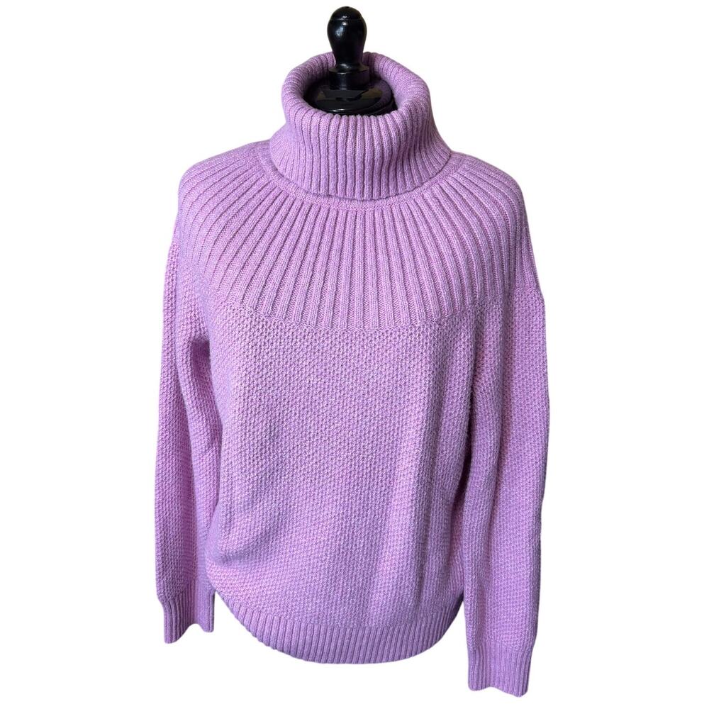 J. Crew Pink Turtleneck Sweater - Cotton Blend - Women's Size Medium - Cozy